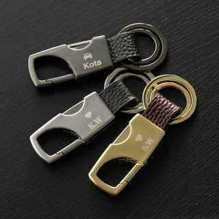 名入れ カラビナ キーリング（スクエア型）[BOX付き]