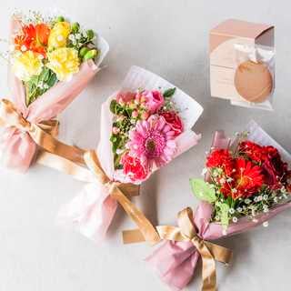 【送料無料】ミニブーケとゴディバクッキーセット [ショッパー付き]