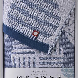 今治タオル 伊予吉祥文様 フェイスタオル IM1045BL