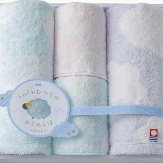 天使のふわもこ ふわふわひつじのかくれんぼ ウォッシュタオル2P&タオルハンカチ2P FH-520