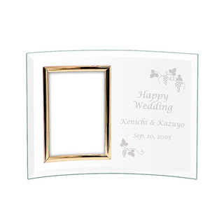 【名入れ】ガラスフォトフレーム カーブSタテ