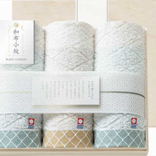 和布小紋 Modern フェイスタオル3P(国産木箱入) KWFK-030K