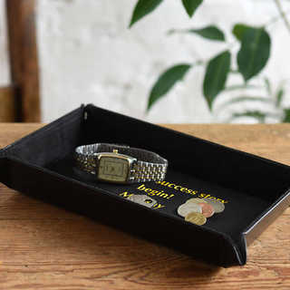 【名入れ】レザーボタントレイ レクタングル