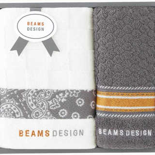 BEAMS DESIGN チェッカーバンダナ フェイスタオル&タオルハンカチ 51-3139150GY グレー