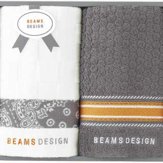 BEAMS DESIGN チェッカーバンダナ フェイスタオル2P 51-3139200GY グレー