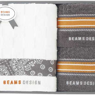BEAMS DESIGN チェッカーバンダナ バスタオル&フェイスタオル2P 51-3139500GY グレー
