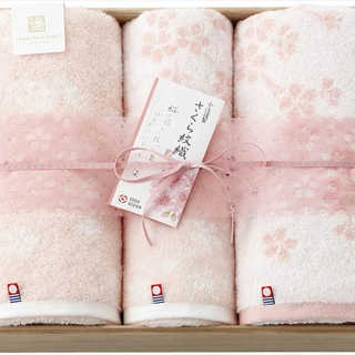 今治謹製 さくら紋織 桜染めバスタオル2P&フェイスタオル2P(木箱入) SM2210