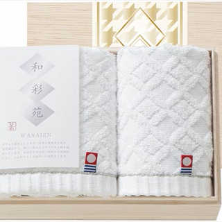 今治タオル 和彩苑 フェイスタオル&ウォッシュタオル(国産木箱入) WSK-16
