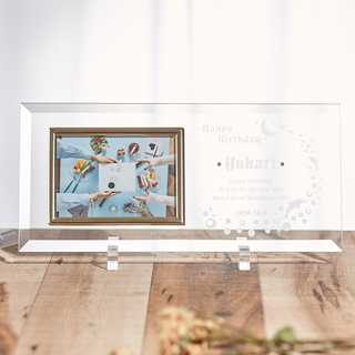 【名入れ】ガラスフォトフレーム　バースデー