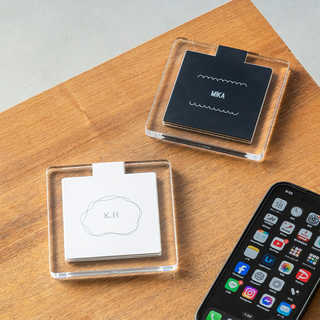 名入れ スクエア形 アクリルワイヤレス充電器 5W [Qi規格対応]