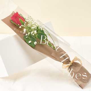 【3本から購入可能】1輪とかすみそうのブーケ [クリアケース付き/メッセージカード対応]