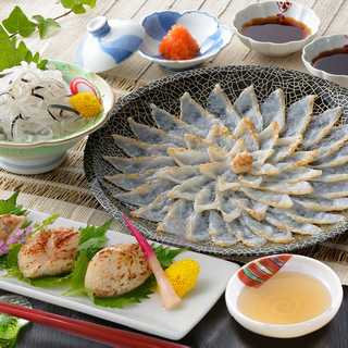 とらふく焼き白子と刺身セット