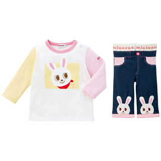 ミキハウス Tシャツ&スパッツセット ピンク