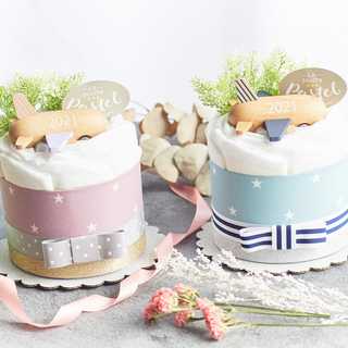 mini jet付きおむつケーキ