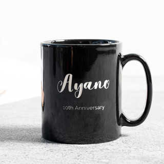 【名入れ】マグカップ 黒 300ml