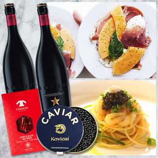 イネディットビール2本&生ハム60g&キャビア