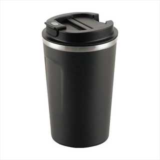 ココカフェ 蓋付き真空二重タンブラー400ml（パウダーコート） チャコール CC-40C