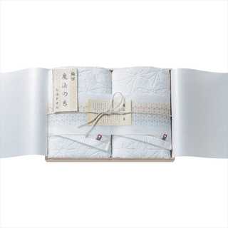 今治極選 魔法の糸　今治タオルセット　フェイスタオル2P(国産木箱入) MOK-040