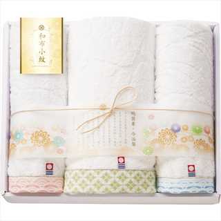 和布小紋　今治タオルセット　バスタオル１P＆フェイスタオル２P WFK-030-GR