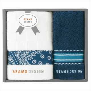 BEAMS DESIGN チェッカーバンダナタオルセット(ネイビーブルー) 51-3139150NB