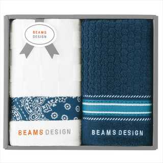 BEAMS DESIGN チェッカーバンダナタオルセット(ネイビーブルー) 51-3139200NB