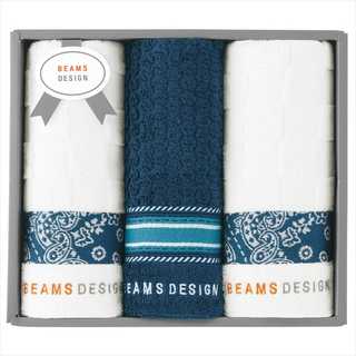 BEAMS DESIGN チェッカーバンダナタオルセット(ネイビーブルー) 51-3139300NB