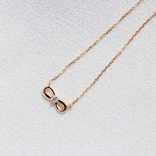 ダイヤプチネックレス／リボン