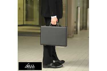 青木鞄 メンズ アタッシュケース A4 ブラック GAZA ブリーフケース ビジネスバッグ 日本製 固い 合皮