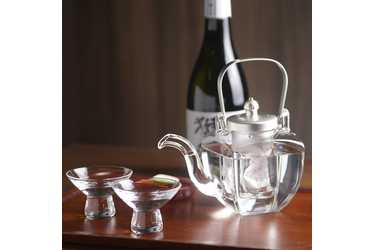Lifeit ガラス製ちろり 銀蓋 盃2個セット チロリ 日本製 冷酒 徳利 氷