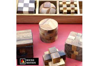 Lifeit Rocks Motion 木製立体パズル 12個セット ケース入り Wood