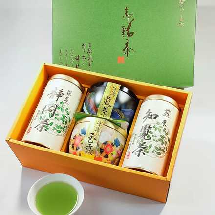 熟練茶師が吟味厳選した 宇治玉露・宇治煎茶・深蒸し静岡 茶・知覧煎茶 の詰合せ　MT-50A