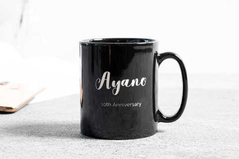【名入れ】マグカップ 黒 300ml