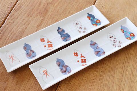 前菜長皿 日本の伝統柄 2枚1組