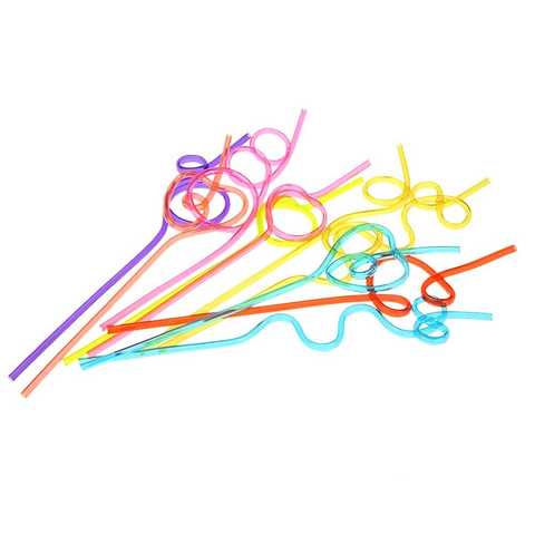 Anself カラフルなストロー クレイジー カーリー ループ