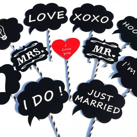 CoMo Good! 結婚式フォトプロップス 11本セット ブラック