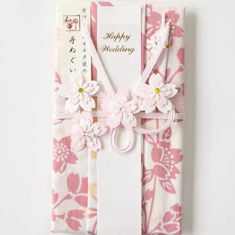 【手ぬぐい祝儀袋】しだれ桜と富士山