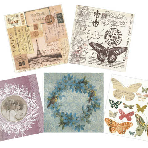 ヂャンティ デコパージュ ペーパーナプキン 15枚セット アンティーク 