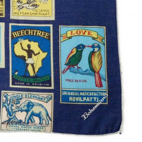 BY BOHEMIANS ラベルプリントバンダナ