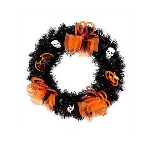 桜の雪 おしゃれ ハロウィン ライト付き リース