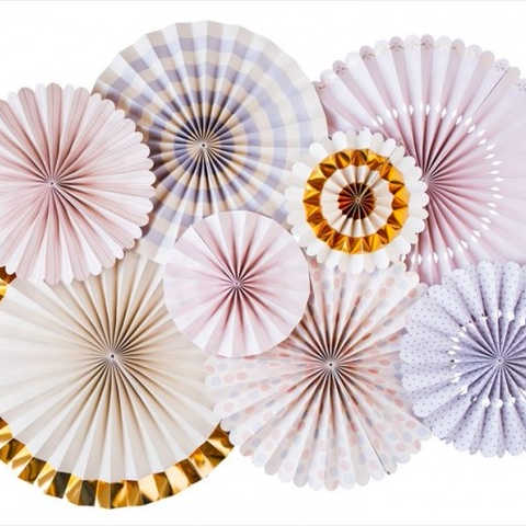 【my mind's eye マイマインズアイ】プリンセスパーティー ペーパーファンセット　ラベンダー & ピンク　PRINCESS