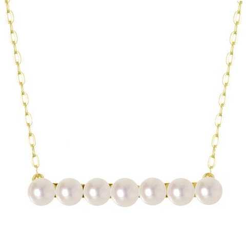 パールペンダント(7石/ライン/K18イエローゴールド/アコヤ真珠)