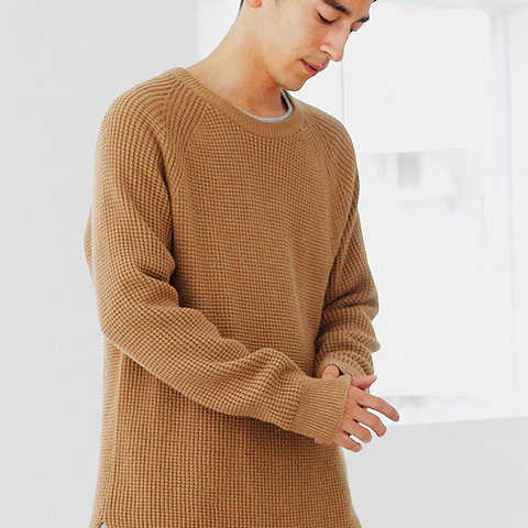 CM コットンカシミヤ ワッフル クルー ニット 32131051033