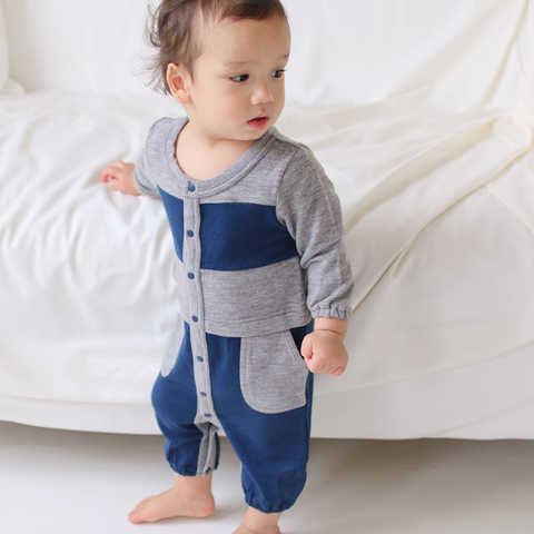 バイカラーロンパース 60-70cm