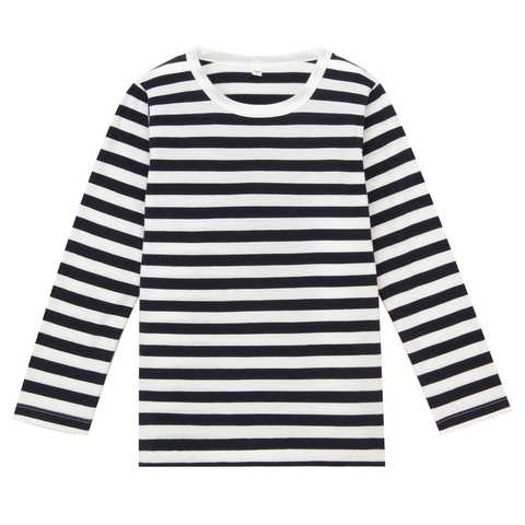 毎日のこども服オーガニックコットンしましま長袖Ｔシャツ（キッズ）　キッズ110〜150