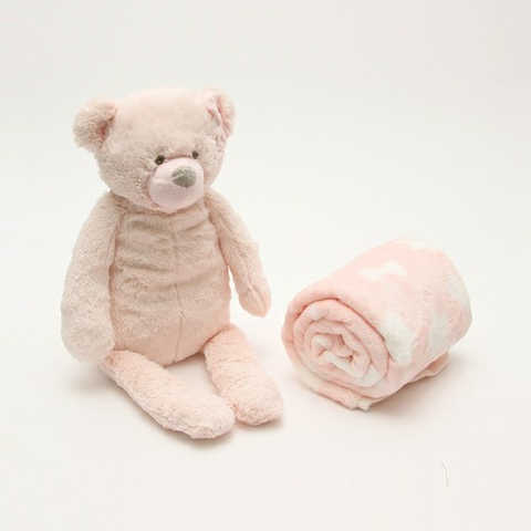 ベアぬいぐるみ付きブランケット