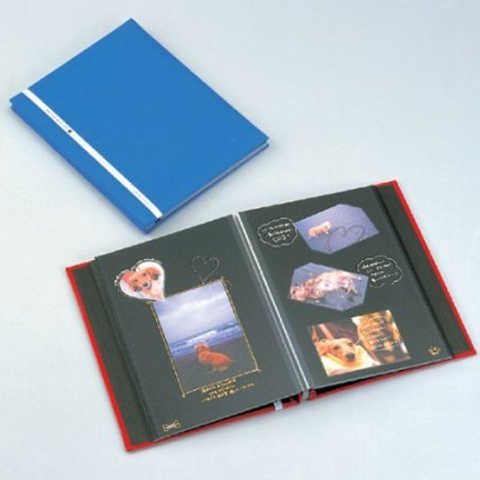 SEKISEI アルバム フリー ハーパーハウス A4フリーアルバム 黒台紙 20ページ コバルトブルー 11~20ページ 布 水色 XP-2501