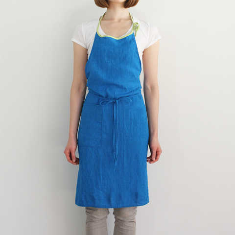 フルエプロン ミラ ミノルカブルー