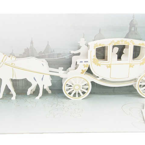 UP WITH PAPER 【結婚式】 ポップアップ グリーティングカード Wedding Carriage A210