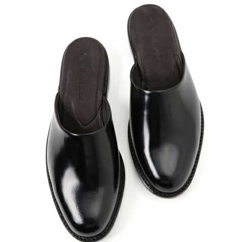 【LONDON BROWN/ロンドン ブラウン】 レザースリッパサンダルバブーシ