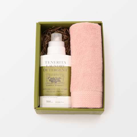 軽やかな甘撚りフェイスタオル＆LAUNDRY DETERGENTセット（ペールピンク）